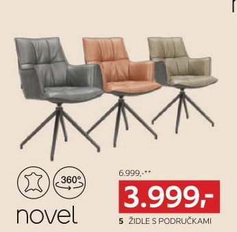 5 ŽIDLE S PODRUČKAMI