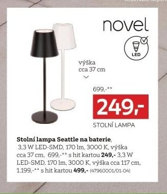 Stolní lampa Seattle na baterie