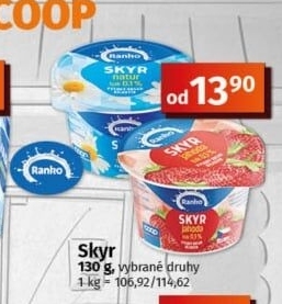 Dezert zakysaný Skyr Ranko
