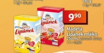 Nápoj mléko ochucené Lipánek Madeta
