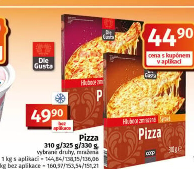 Pizza mražená Dle Gusta