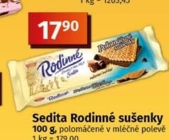 Sušenky Rodinné polomáčené Sedita