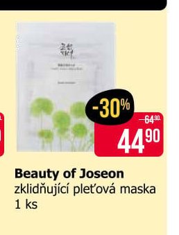 Beauty of Joseon zklidňující pleťová maska 1 ks