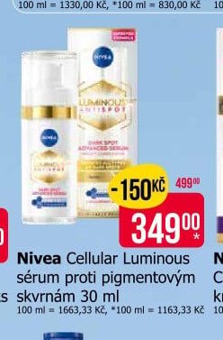 Nivea Cellular Luminous sérum proti pigmentovým skvrnám 30 ml
