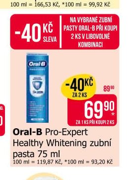 Oral-B Pro-Expert Healthy Whitening zubní pasta 75 ml - Teta drogerie akcniletaky.com
