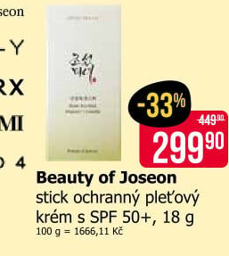 Pleťový krém ochranný stick SPF 50+ Beauty of Joseon