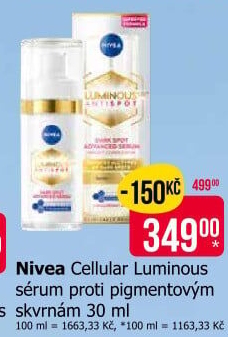 Sérum proti pigmentovým skvrnám Cellular Luminous Nivea