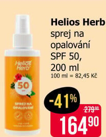 Sprej na opalování OF 50 Helios Herb
