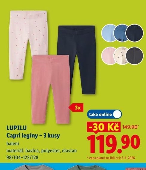 LUPILU Capri legíny – 3 kusy