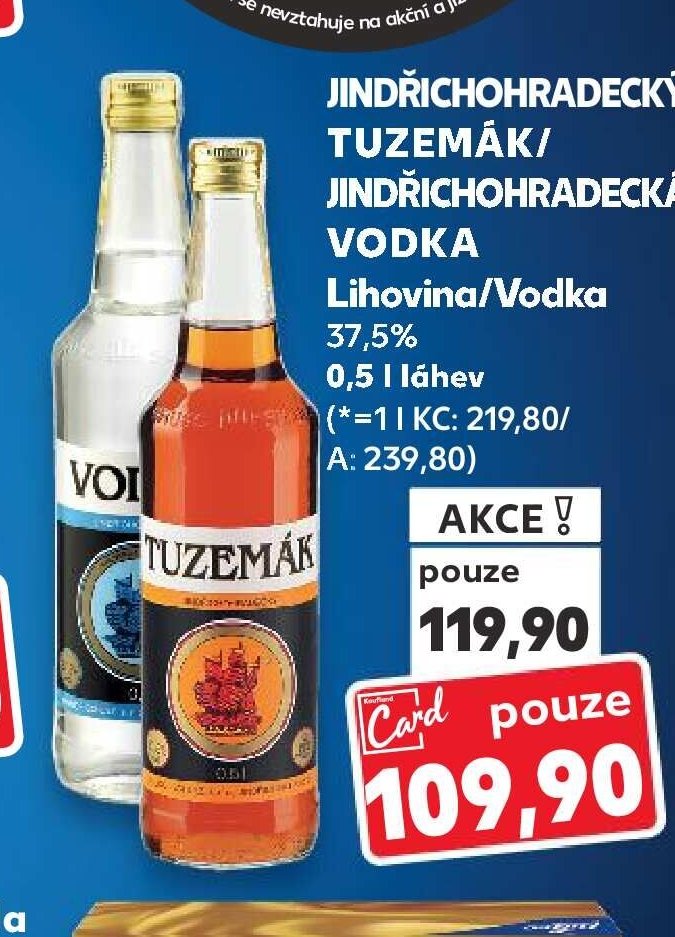Jindřichohradecký Tuzemák/Vodka