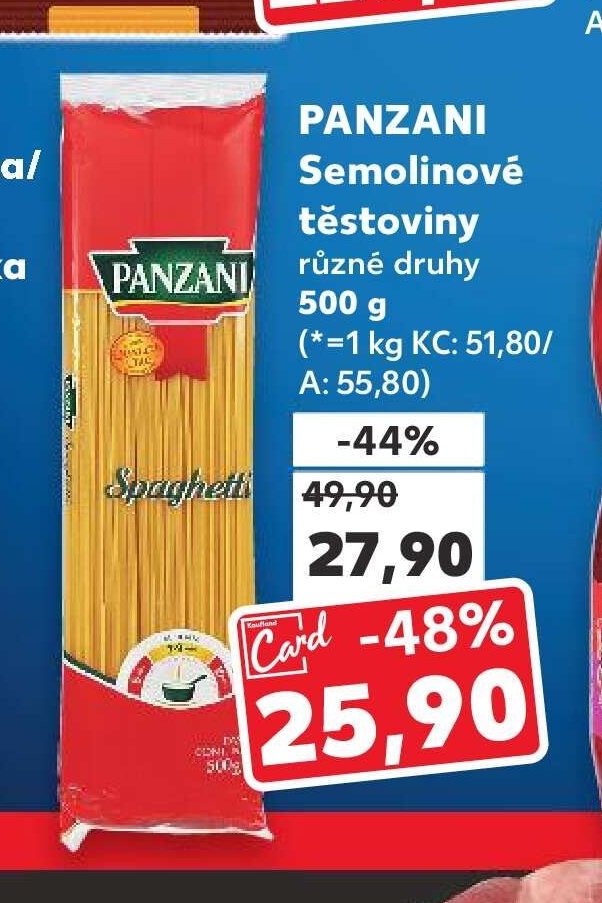 Panzani Semolinové těstoviny