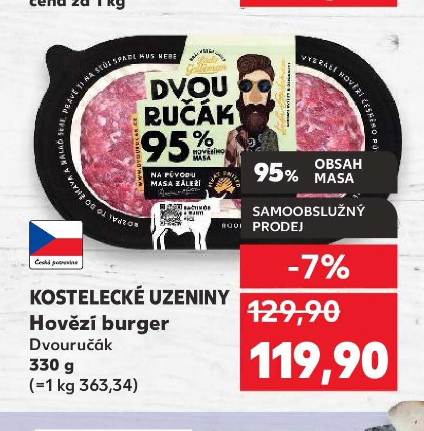 Kostelecké uzeniny Hovězí burger