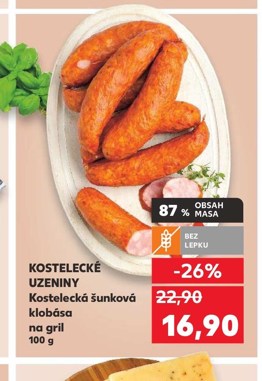 KOSTELECKÉ UZENINY Kostelecká šunková klobása na gril