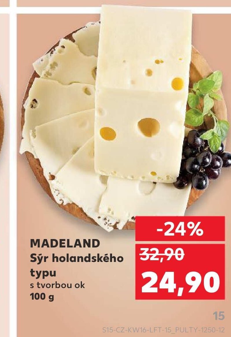MADELAND Sýr holandského typu s tvorbou ok