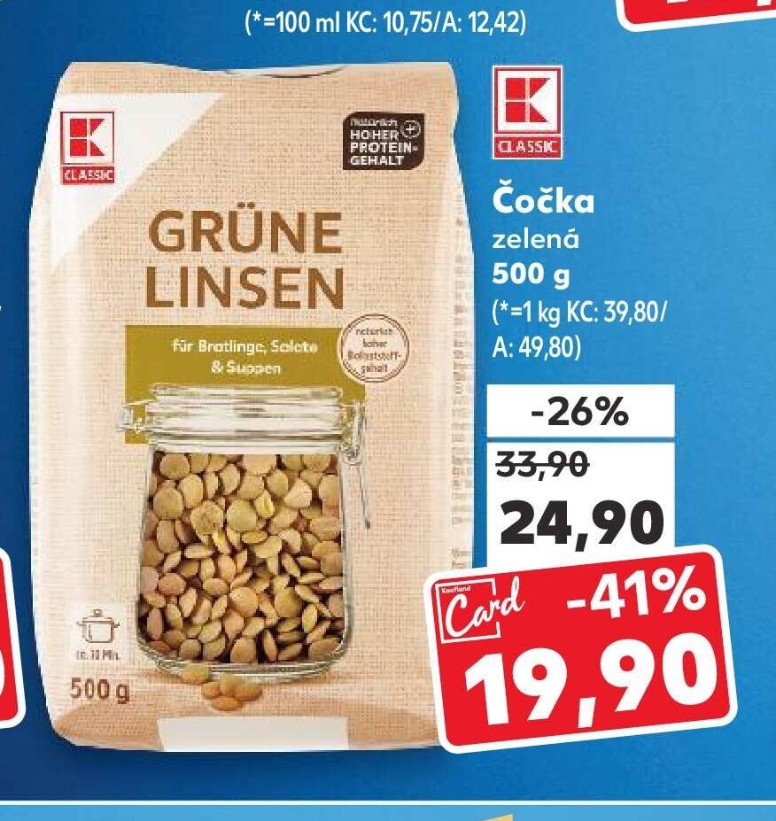 Classic čočka zelená