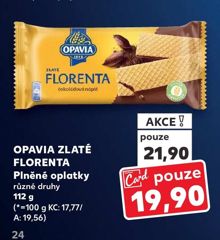 OPAVIA ZLATÉ FLORENTA Plněné oplatky