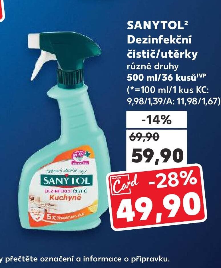 Sanytol Dezinfekční čistič/utěrky