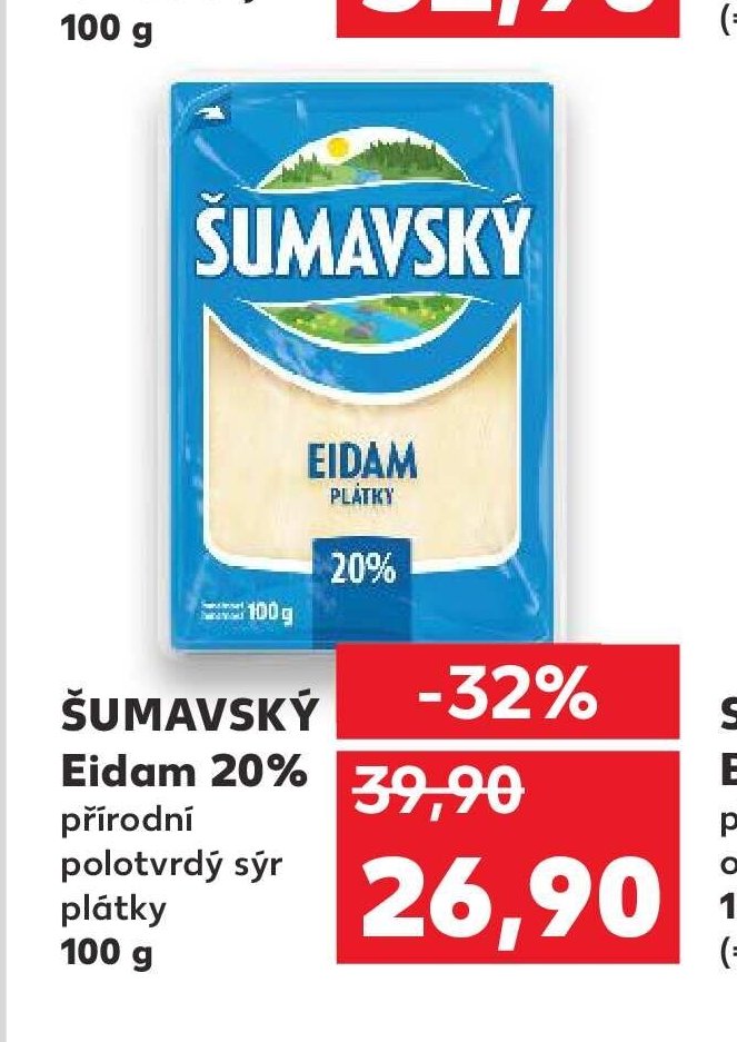 Šumavský Eidam 20% plátky