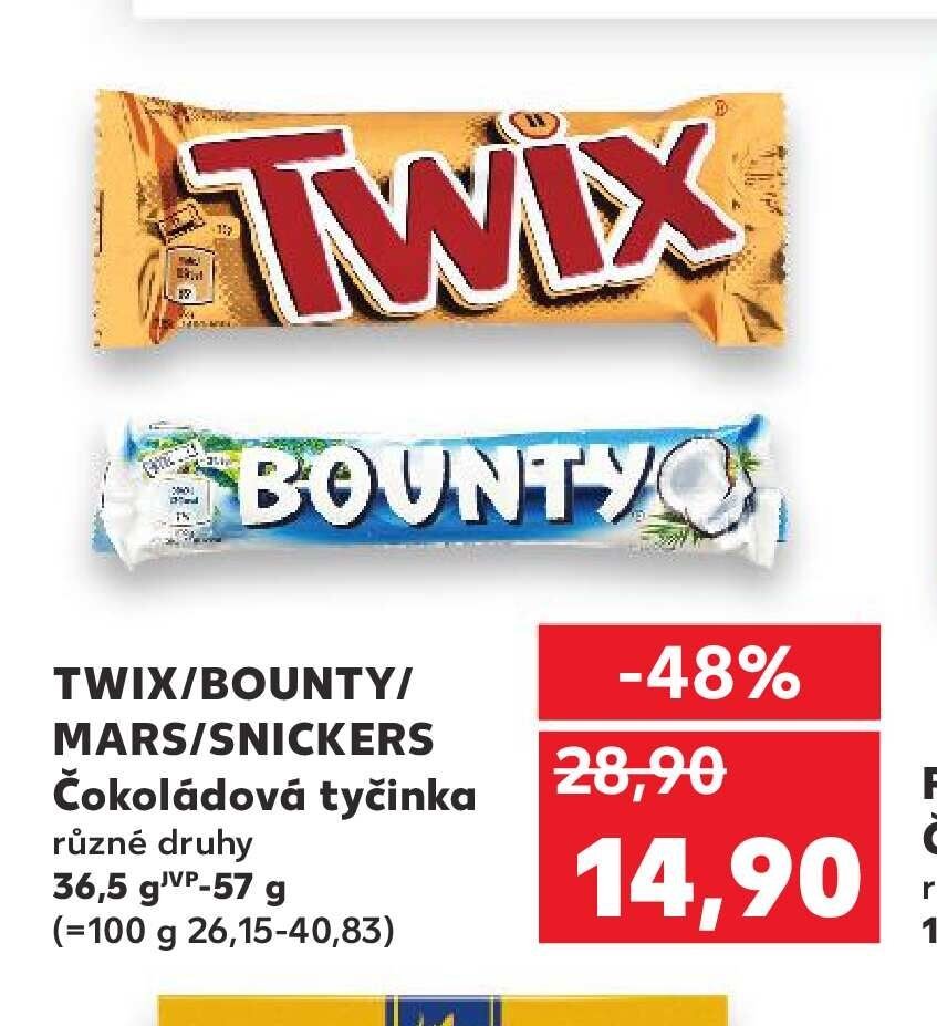 TWIX/BOUNTY/MARS/SNICKERS Čokoládová tyčinka
