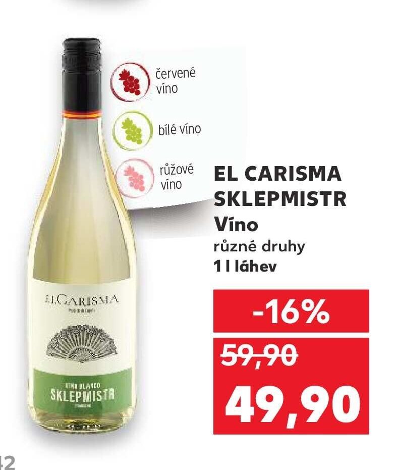 EL CARISMA SKLEPMISTR Víno