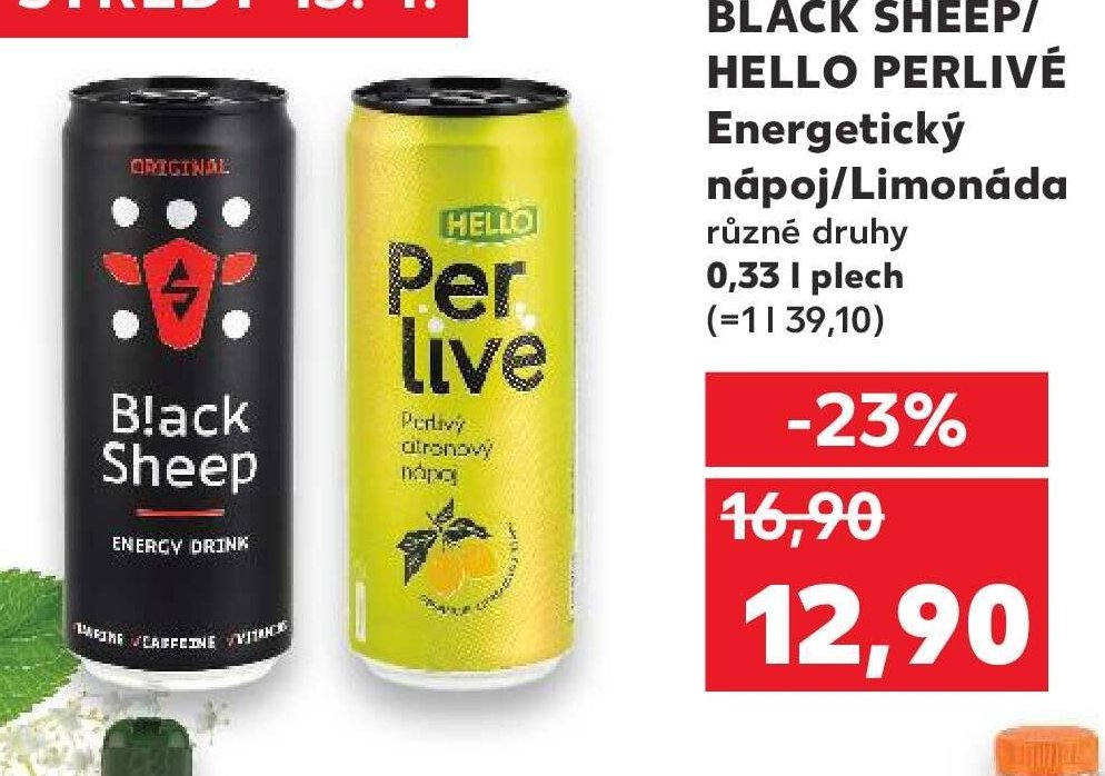 Black Sheep/Hello perlivé energetický nápoj/limonáda