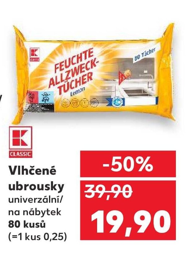 Vlhčené ubrousky univerzální
