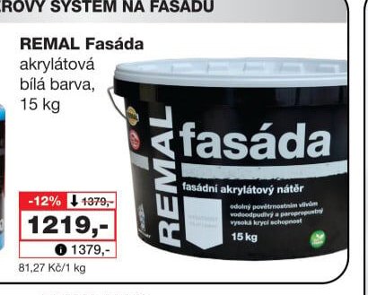 REMAL Fasáda akrylátová bílá barva