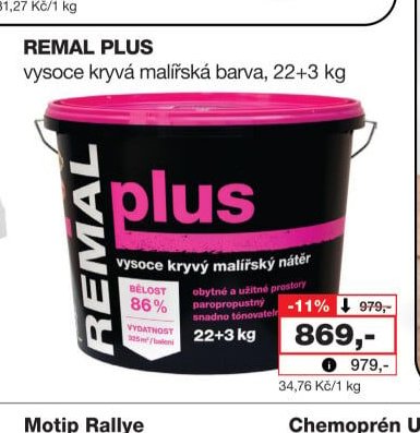 REMAL PLUS vysoce kryvá malířská barva