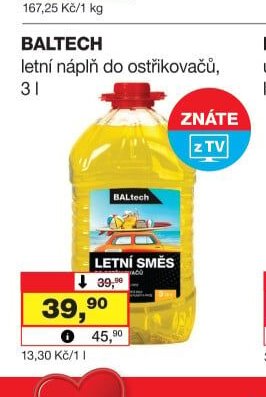 BALTECH letní náplň do ostřikovačů