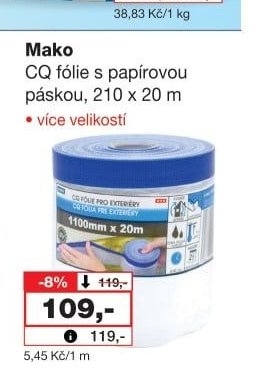 Mako CQ fólie s papírovou páskou