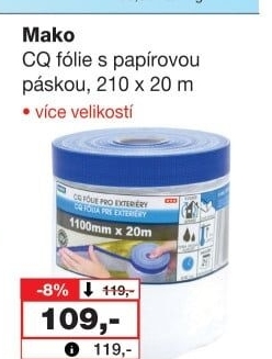 CQ fólie interierová s papírovou páskou Mako