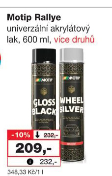 Univerzální akrylátový lak ve spreji Rallye Motip