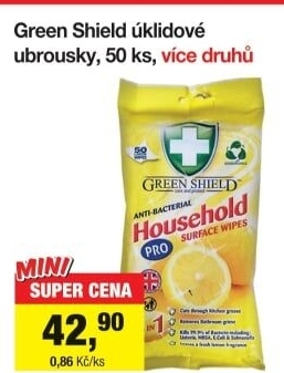 Čisticí vlhčené ubrousky Green Shield
