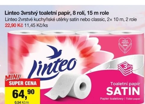 Utěrky kuchyňské 2vrstvé Satin Linteo