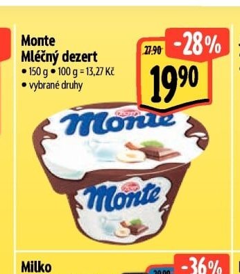 Monte Mléčný dezert