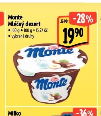 Monte Mléčný dezert