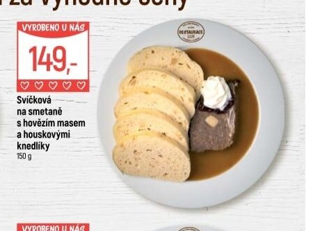 Svíčková na smetaně s hovězím masem a houskovými knedlíky