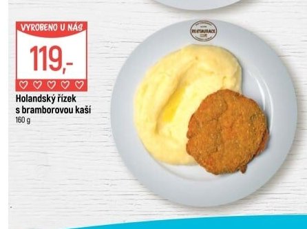 Holandský řízek s bramborovou kaší