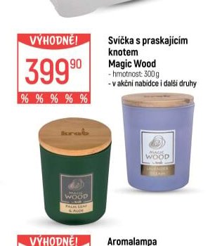 Svíčka s praskajícím knotem Magic Wood