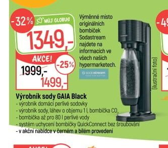 Výrobník sody GAIA Black - Globus akcniletaky.com