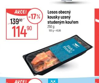 Losos obecný kousky uzený studeným kouřem