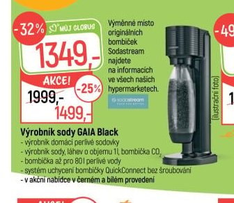 Výrobník sody GAIA Black - Globus akcniletaky.com