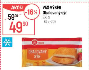 Obalovaný sýr mražený Váš Výběr