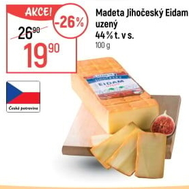 Sýr Eidam uzený 44% Jihočeský Madeta