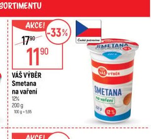 Váš výběr Smetana na vaření