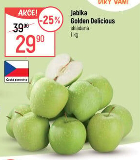 Jablka Golden Delicious