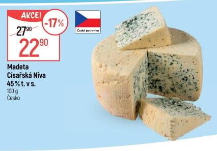 Sýr Niva Císařská 45 % Madeta