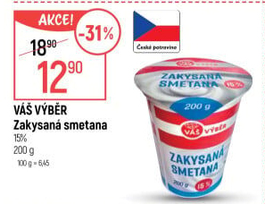 Zakysaná smetana 15% Váš Výběr