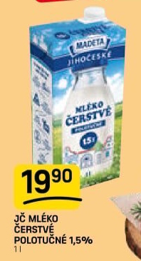 Mléko čerstvé Jihočeské Madeta - 1,5% polotučné