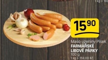 Párky farmářské libové Maso uzeniny Písek